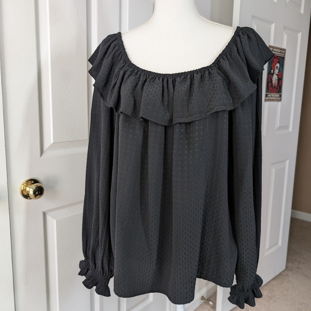 Knox Rose Black Top, Sz L